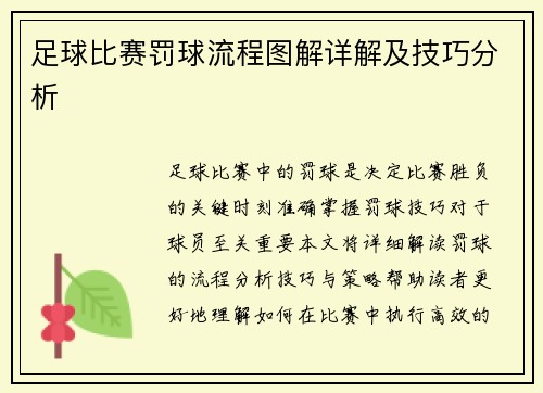 足球比赛罚球流程图解详解及技巧分析